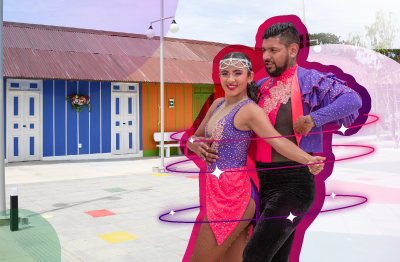 pareja de bailarines de salsa en el publito tolimense del Parque Caiké